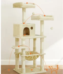 Feandrea Kratzbaum mit Hängematte, ca. B55/H143/T45 cm