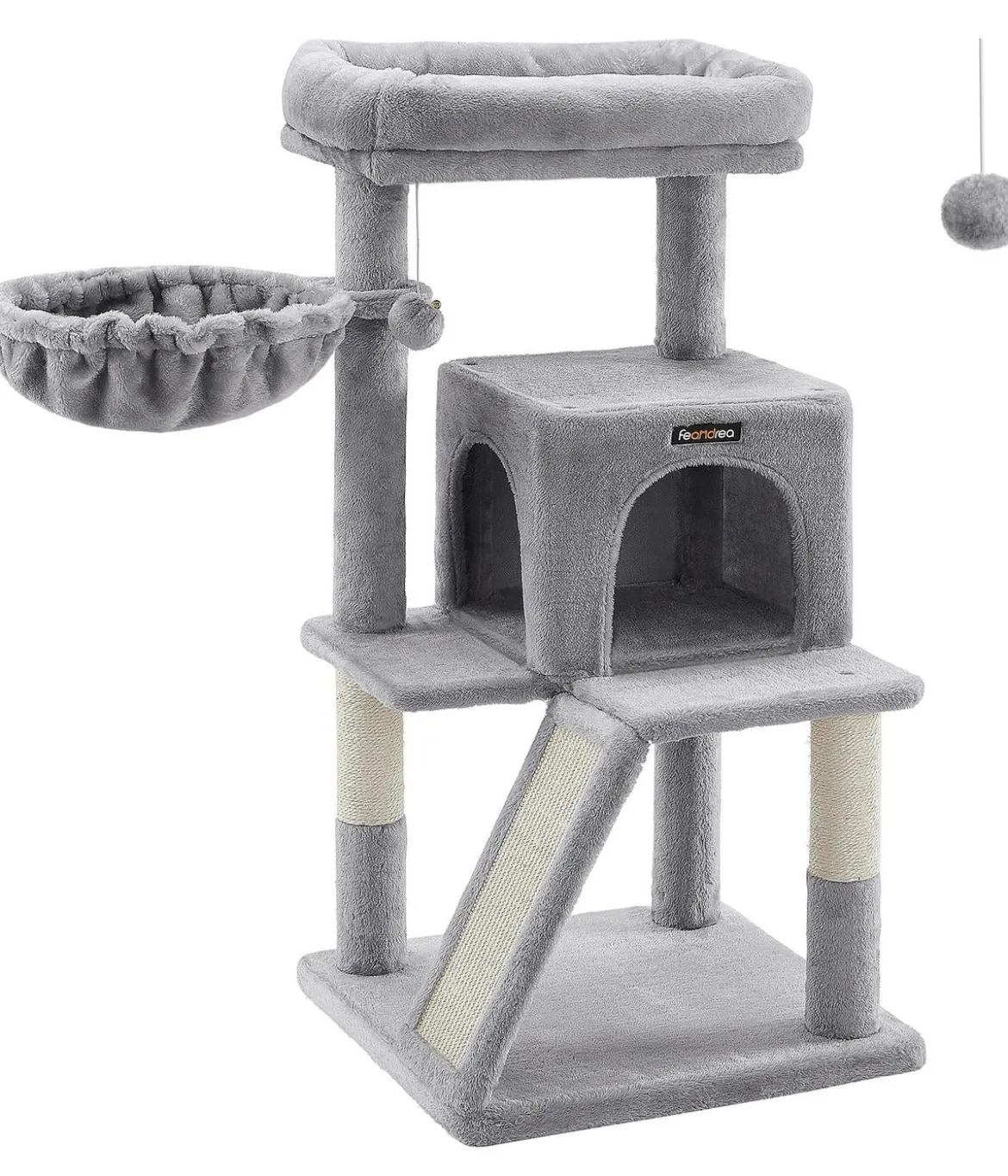 Feandrea Kratzbaum mit Kratzrampe, ca. B45/H96/T48 cm