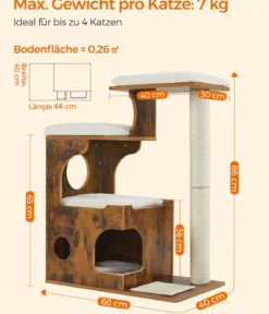 Feandrea Kratzbaum, vintagebraun, ca. B66/H88/T42 cm