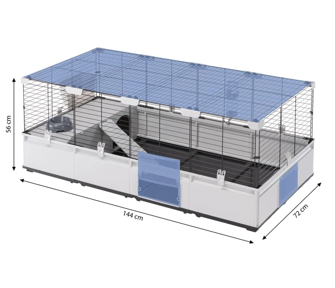 ferplast Nagerheim Modular 3, hellgrau, ca. B144/H56/T72 cm