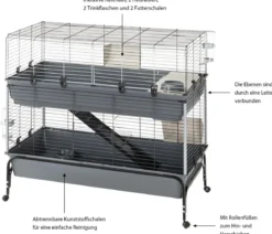 ferplast Nagerheim Rabbit 120 Double, grau, ca. B118/H117/T58 cm