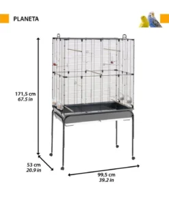 ferplast Vogelheim Planeta, schwarz, ca. B99,5/H170/T53 cm