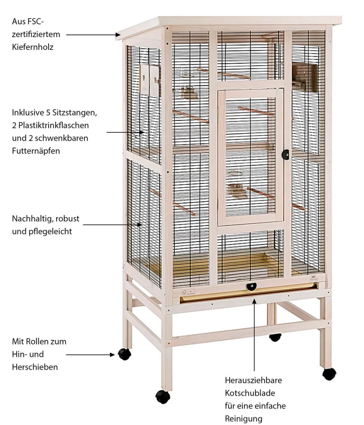 ferplast Vogelvoliere Wilma, hellbraun