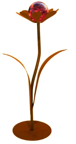 Ferrum Metall-Blume Jessy mit Glaskugel, ca. H77 cm