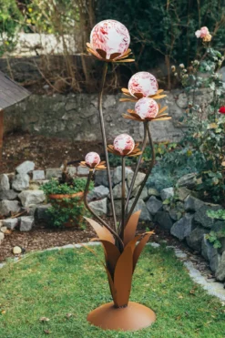 Ferrum Metall-Blumenzauber mit Glaskugeln, ca. H165 cm