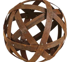 Ferrum Metall-Kugel aus Blechstreifen, rund, rost