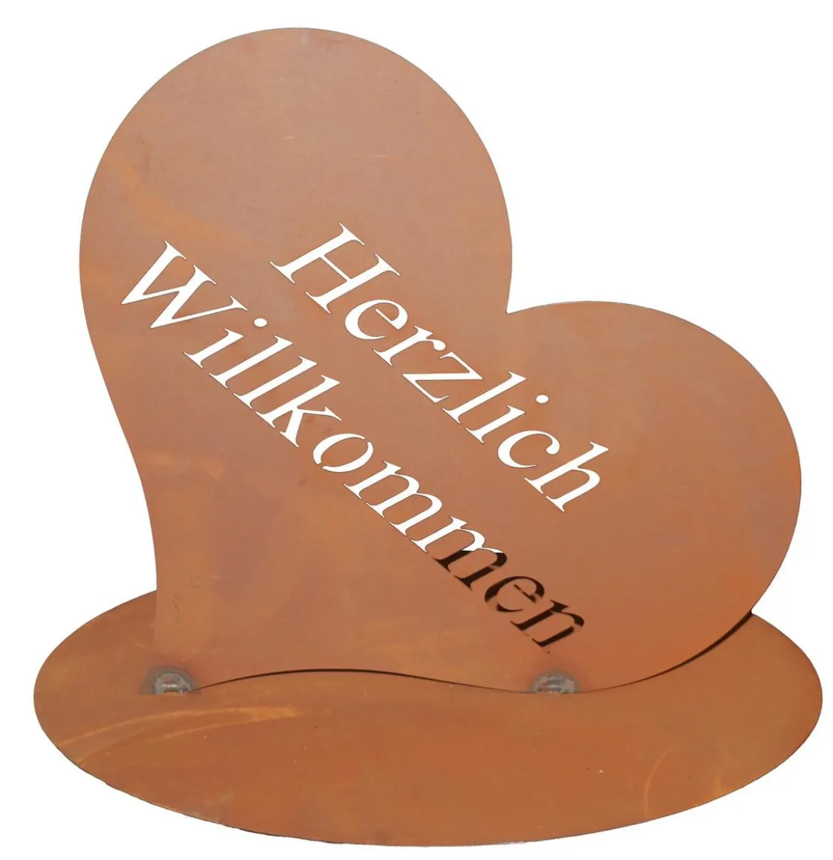 Ferrum Rost-Herz Herzlich Willkommen, ca. H24 cm