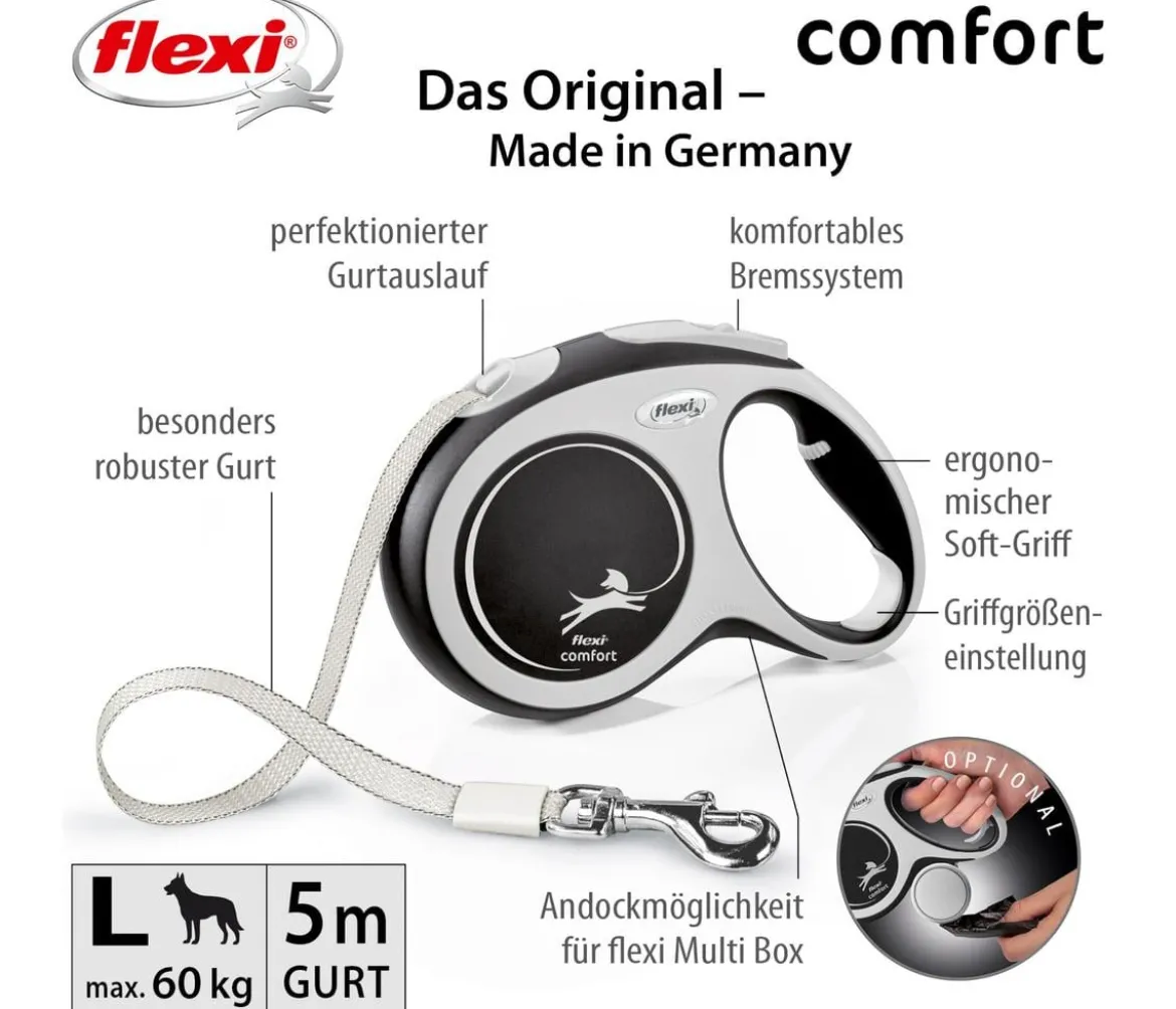 flexi® Hundeleine Gurt-Leine Comfort, L, 5 m