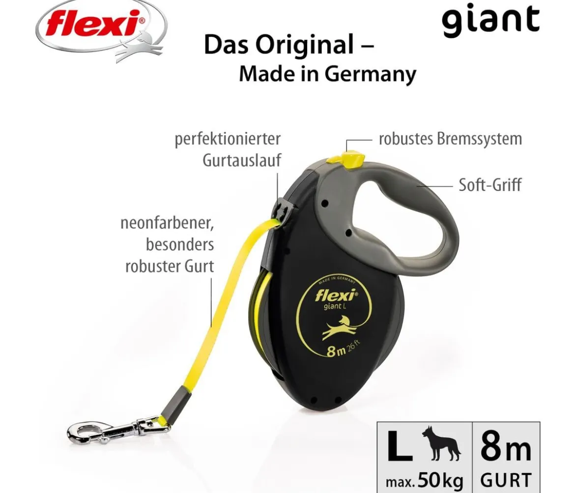 flexi® Hundeleine Gurt-Leine Giant, L, 8 m