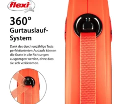 flexi® Hundeleine Gurt-Leine XTREME, M, schwarz/orange, 5 m