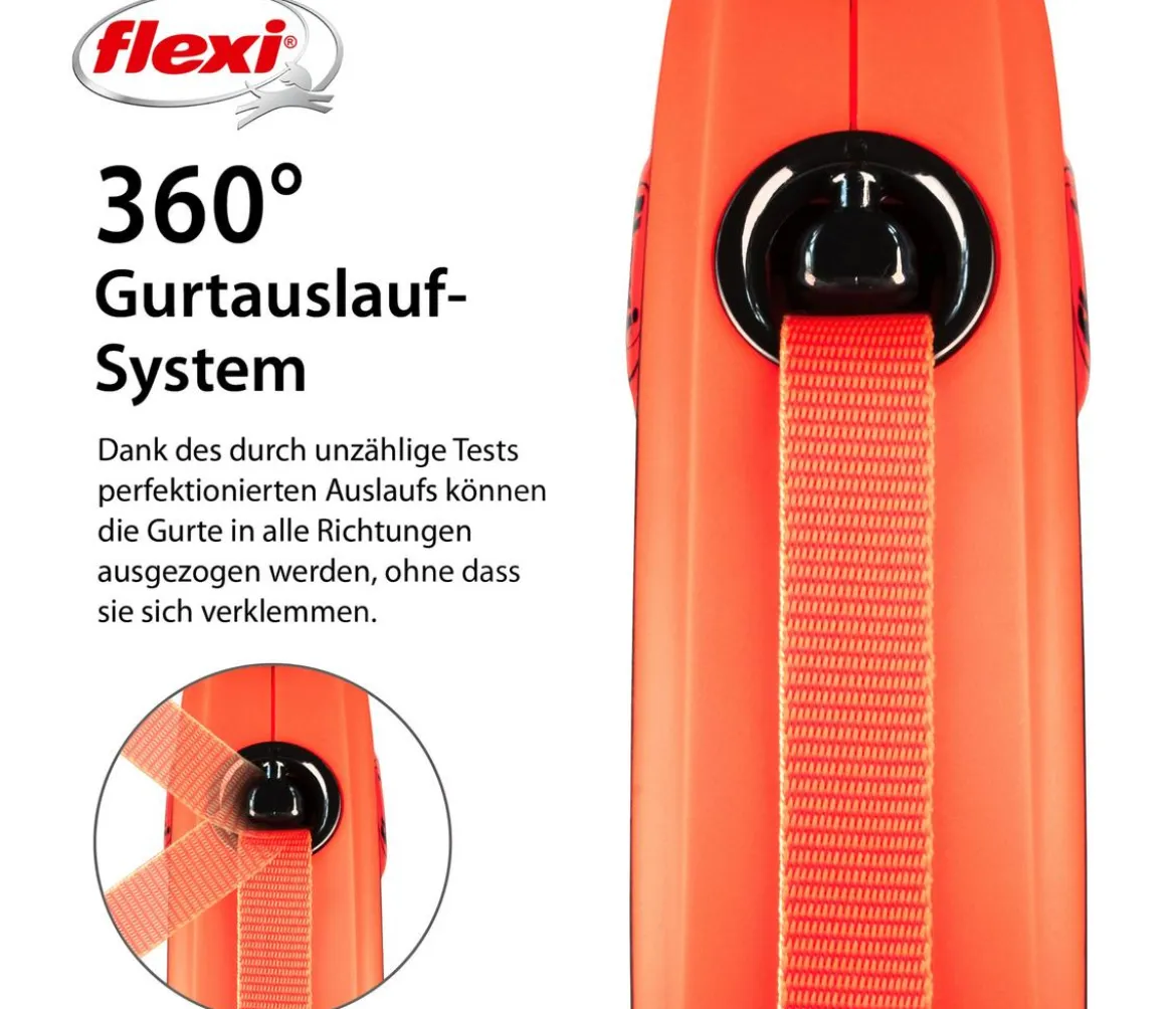 flexi® Hundeleine Gurt-Leine XTREME, M, schwarz/orange, 5 m