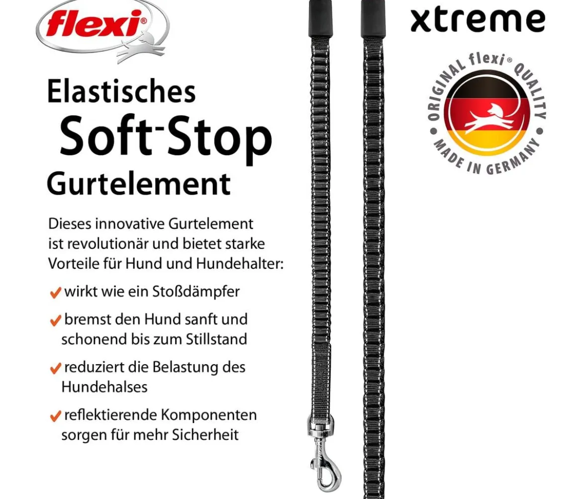 flexi® Hundeleine Gurt-Leine XTREME, M, schwarz/orange, 5 m