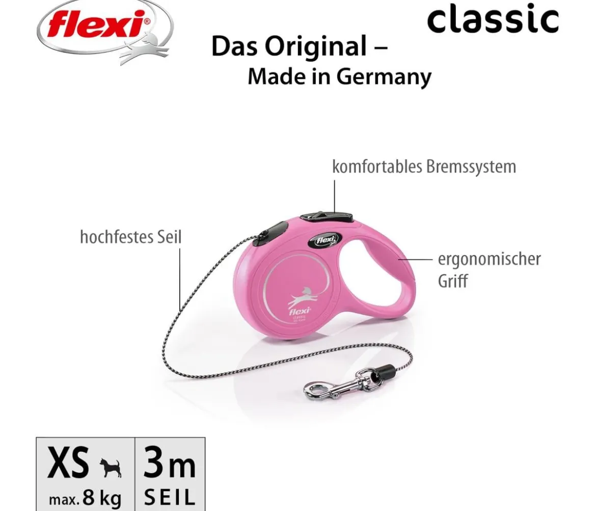 flexi® Hundeleine Seil-Leine Classic, XS, 3 m