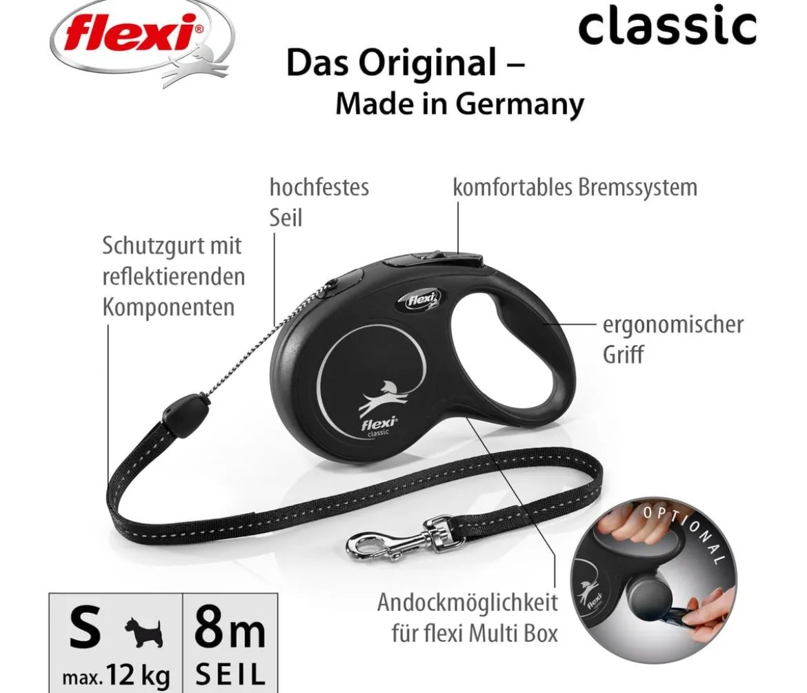 flexi® Hundeleine Seil-Leine Classic, S, 8 m