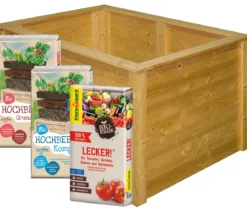Floragard Hochbeet-Set inkl. 540 l Bio-Füllung, ca. B120/H80/T80 cm