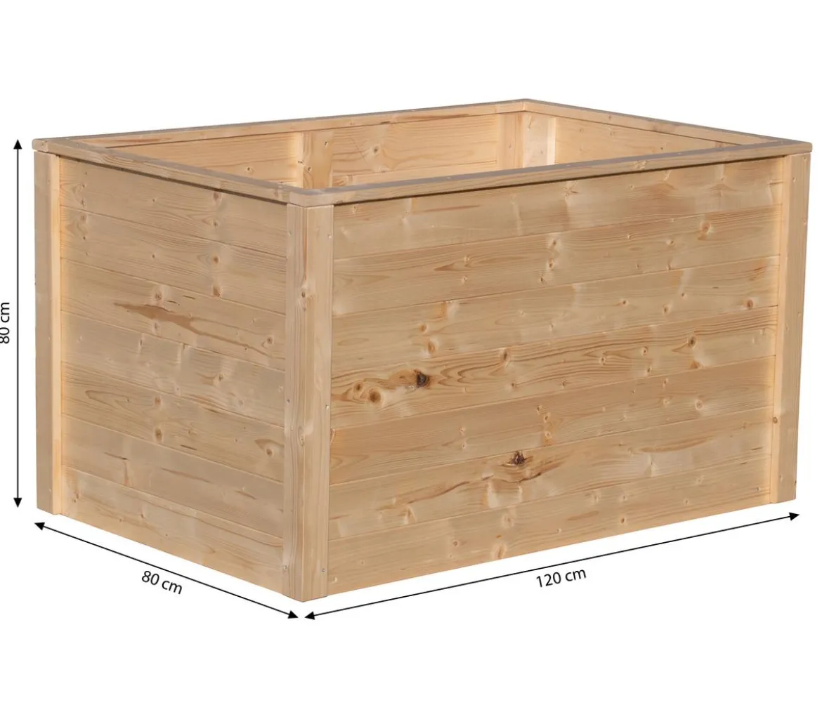 Floragard Hochbeet-Set inkl. 540 l Bio-Füllung, ca. B120/H80/T80 cm