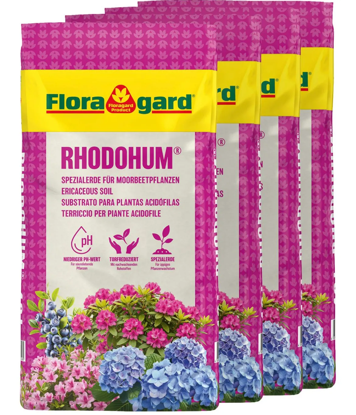Floragard Rhodohumerde, 4 x 18 l