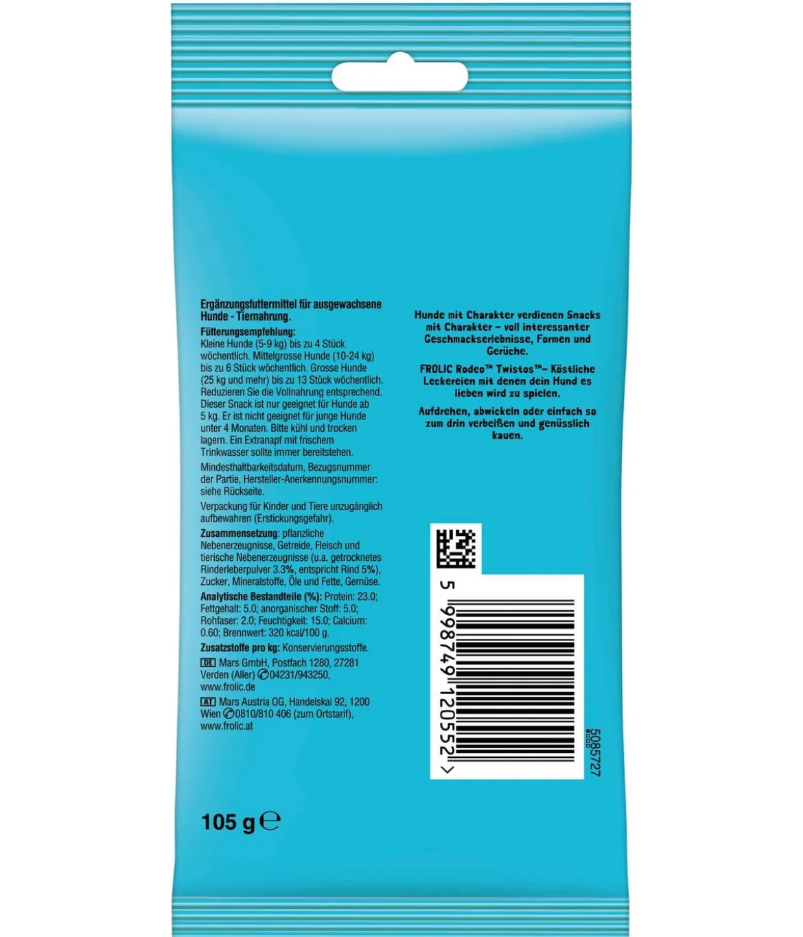 Frolic® Hundesnack Rodeo Twistos, Rind, 6 Stk.