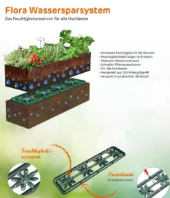 Garantia Kunststoff-Hochbeet Ergo Wood inkl. Wassersparsystem