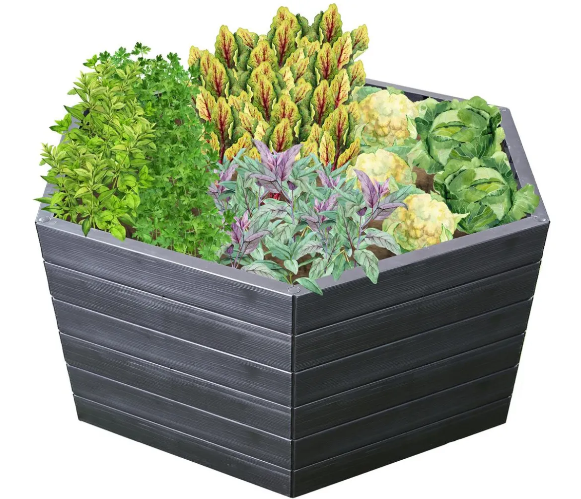 Garantia Kunststoff-Hochbeet Ergo Wood inkl. Wassersparsystem