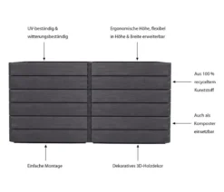 Garantia Kunststoff-Hochbeet Ergo Quadro Wood inkl. Wassersparsystem