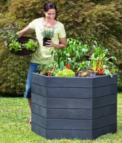 Garantia Kunststoff-Hochbeet Ergo Stone inkl. Wassersparsystem