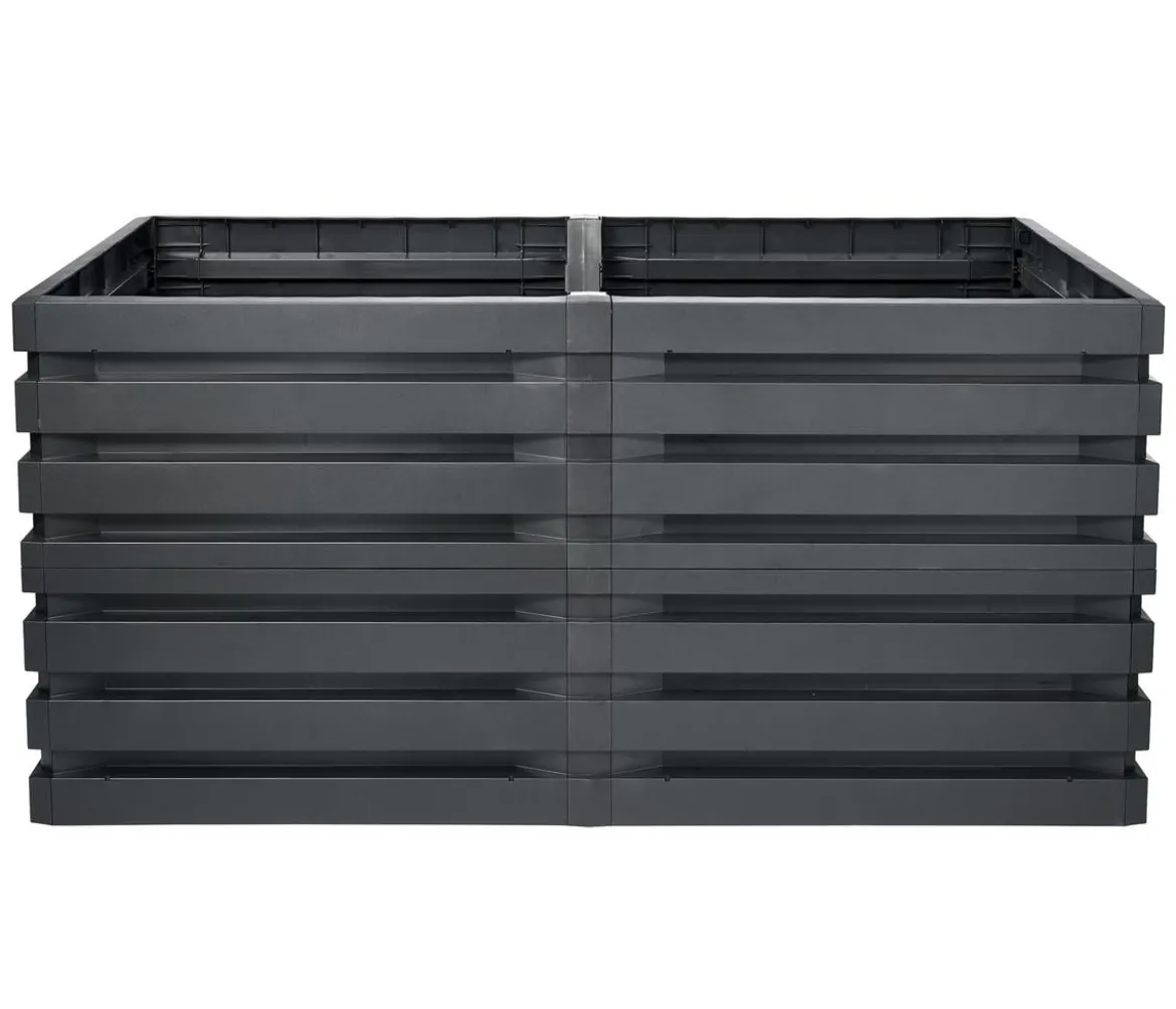 GARANTIA Kunststoff-Hochbeet Skyline L, grau, ca. B161/H75/T80 cm