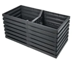 GARANTIA Kunststoff-Hochbeet Skyline L, grau, ca. B161/H75/T80 cm