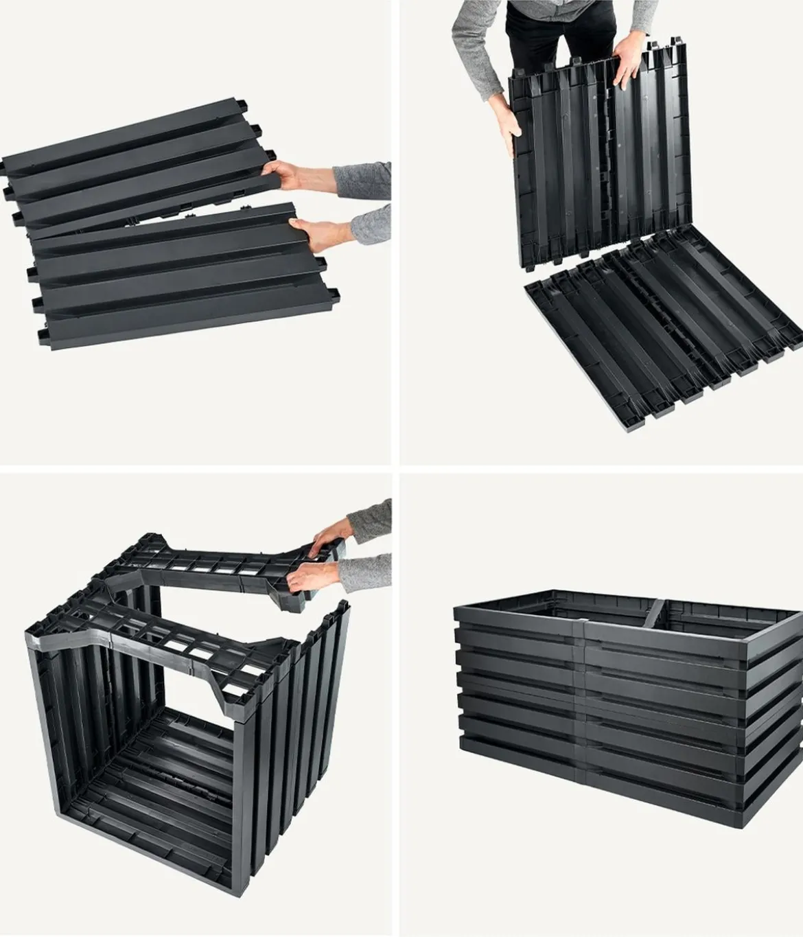 GARANTIA Kunststoff-Hochbeet Skyline L, grau, ca. B161/H75/T80 cm