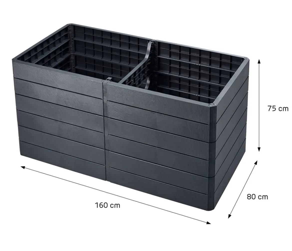 Garantia Kunststoff-Hochbeet Ergo Quadro Stone inkl. Wassersparsystem