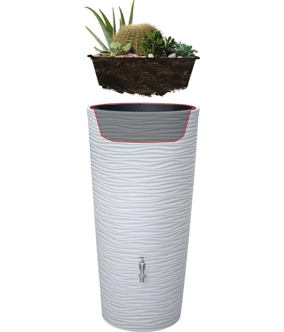 GARANTIA Natura 2in1 Regenspeicher, arctic, ca. 210 l