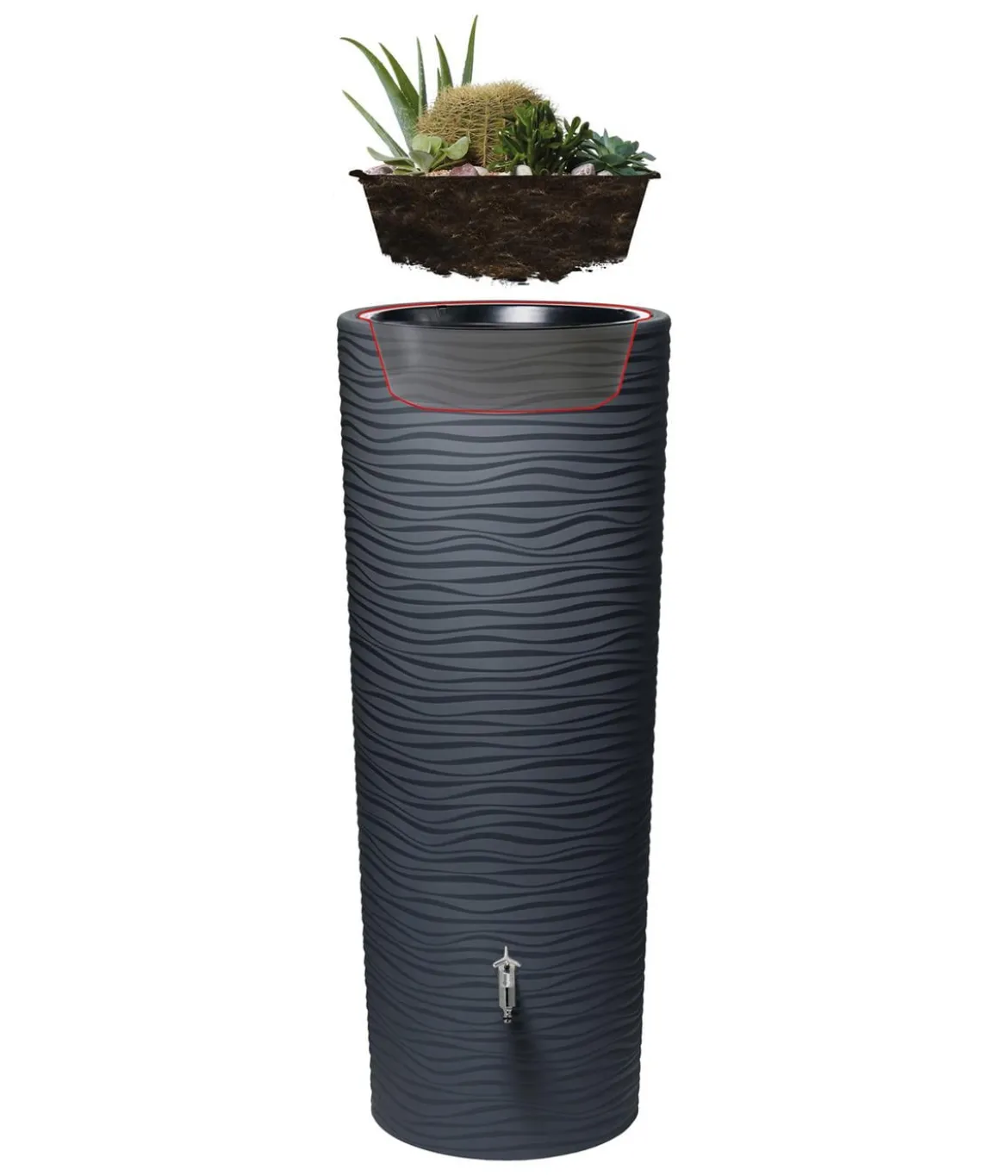 Garantia Natura 2in1 Regenspeicher, 350 l, dunkelgrau