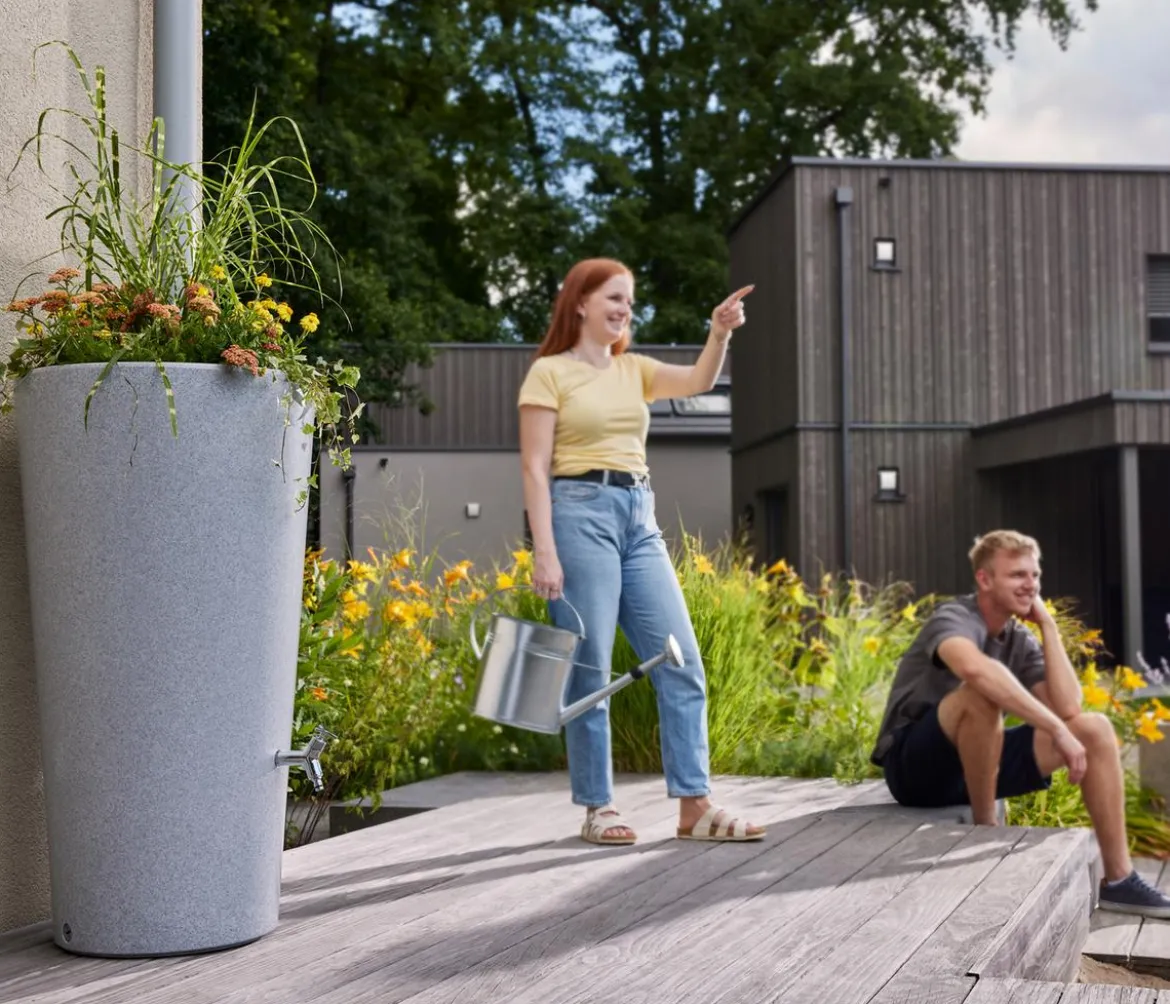 GARANTIA Stone 2in1 Regenspeicher, silver, ca. 210 l