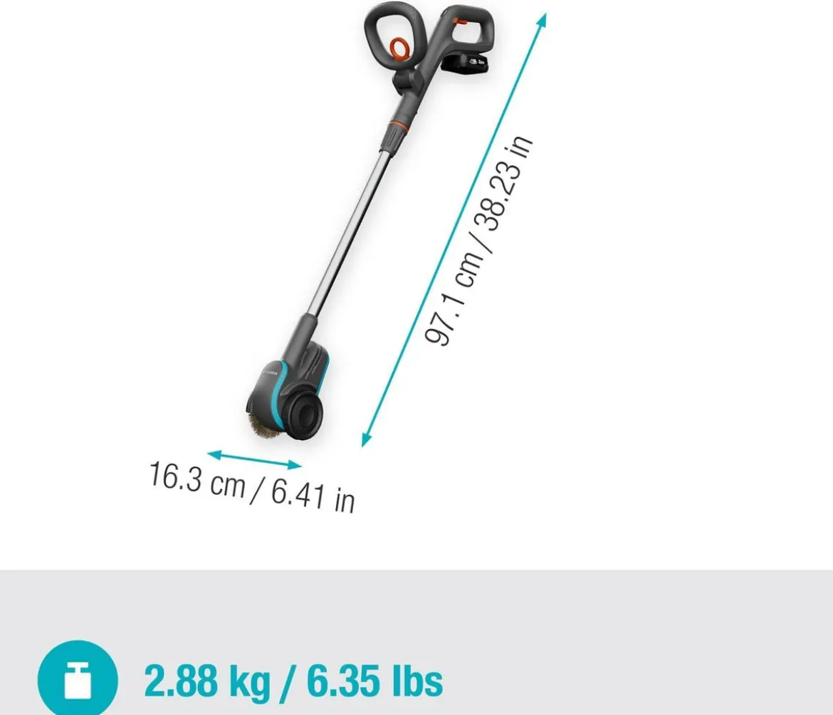GARDENA Akku-Fugenbürste EasyWeed 1800/18V P4A Ready-To-Use Set, ca. B16,3/H97,1/T24,2 cm