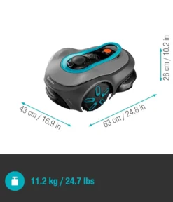GARDENA kabelloser Mähroboter smart SILENO free 800 m² Set, ca. B43/H63/T26 cm