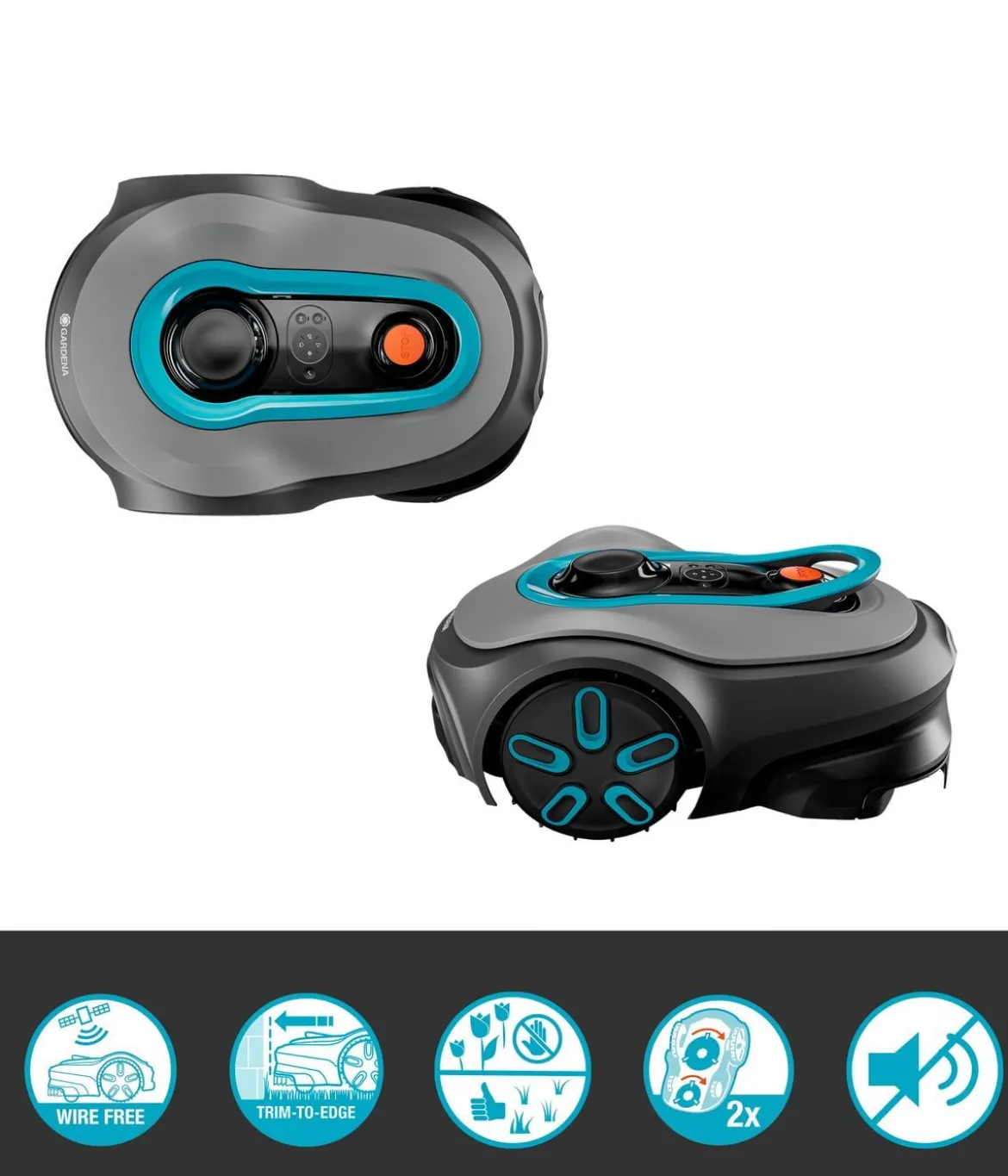 GARDENA kabelloser Mähroboter smart SILENO free 1.200 m² Set, ca. B43/H63/T26 cm