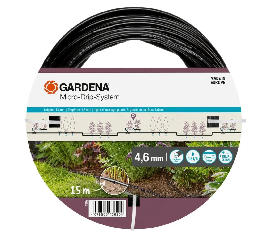 GARDENA Micro-Drip-System Tropfrohr oberirdisch, 3/16