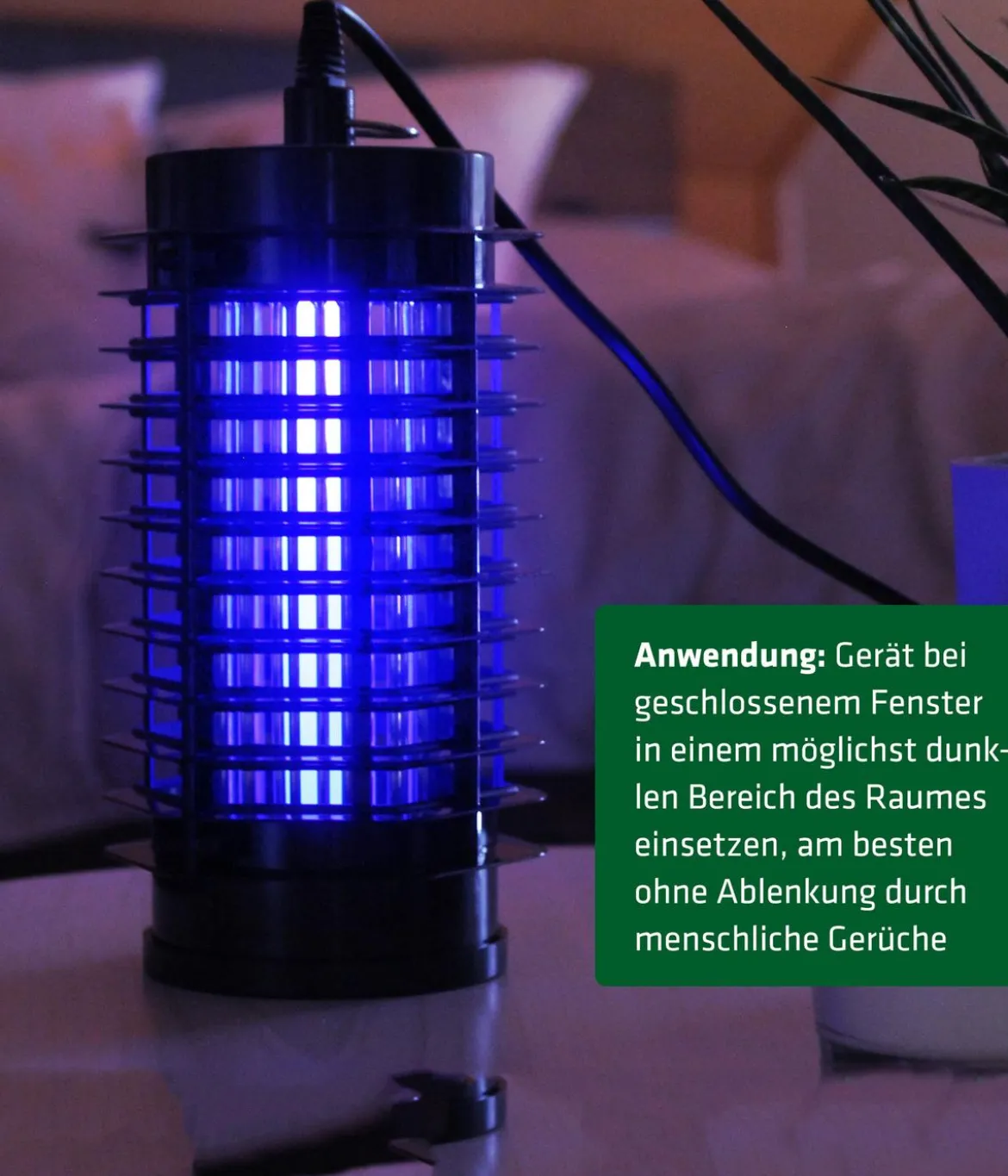 Gardigo UV-LED Indoor Fluginsektenvernichter, ca. B11/H20/T10 cm