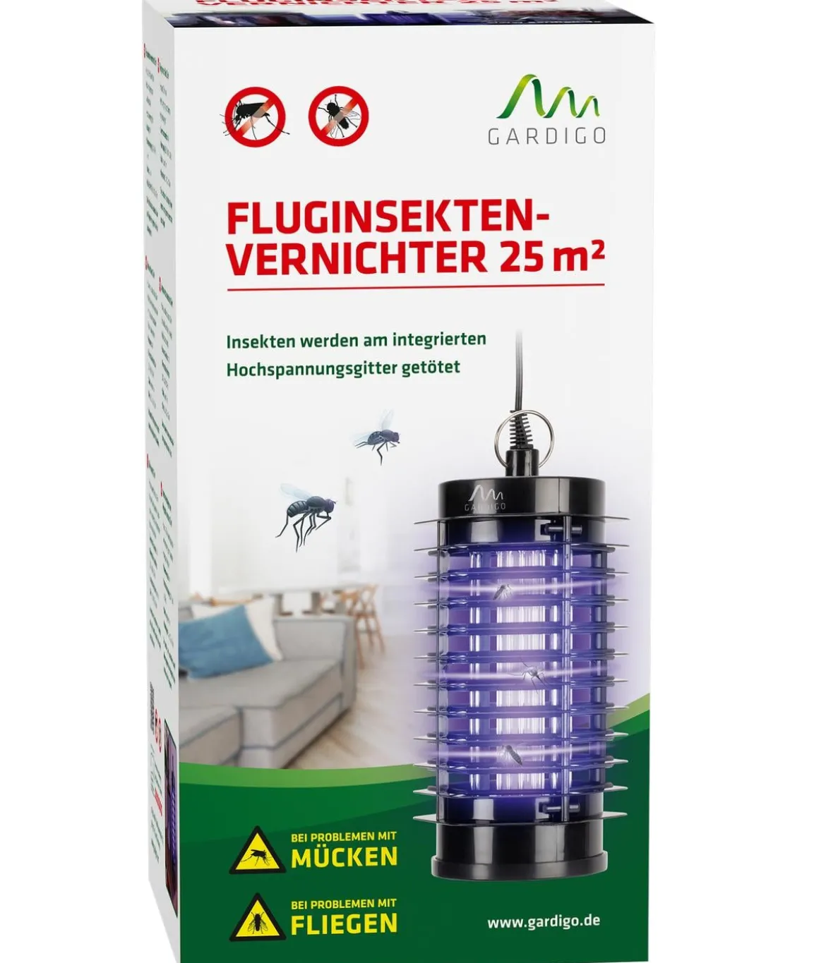 Gardigo UV-LED Indoor Fluginsektenvernichter, ca. B11/H20/T10 cm