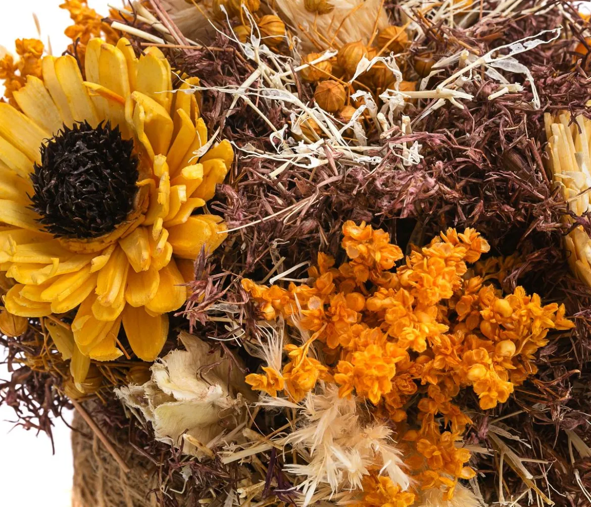 Gesteck Trockenblumen, gelb