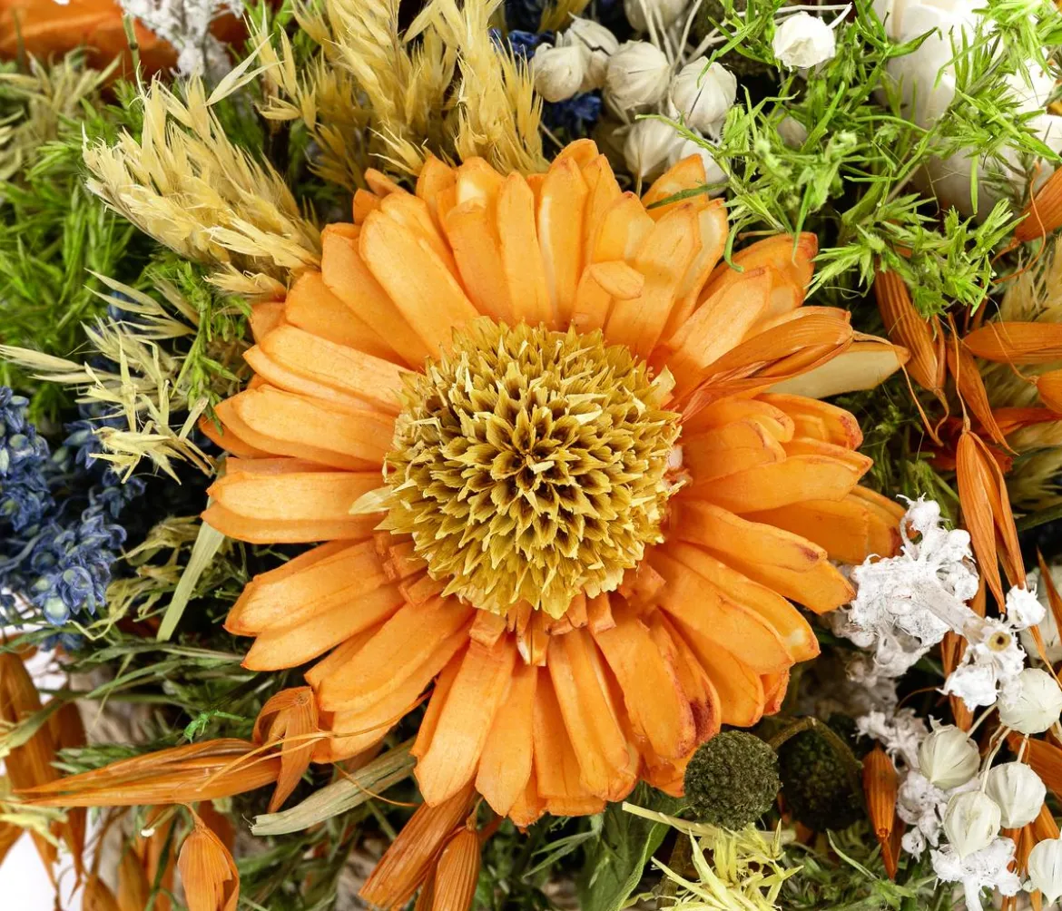 Gesteck Trockenblumen, orange