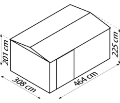 Globel Metallgerätehaus Craft 1510, ca. B308/H225/T464 cm