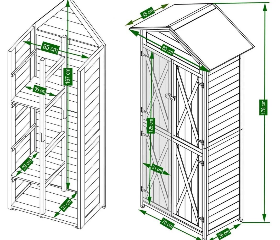 Habau Gartenschrank Lena, ca. B84/H178/T45 cm