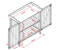 Habau Gartentisch mit Unterschrank, ca. B98/H95/T48 cm