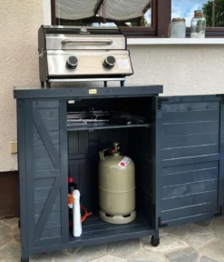 Habau Holz-Gartenschrank Logan, anthrazit, ca. B80/H91/T45 cm