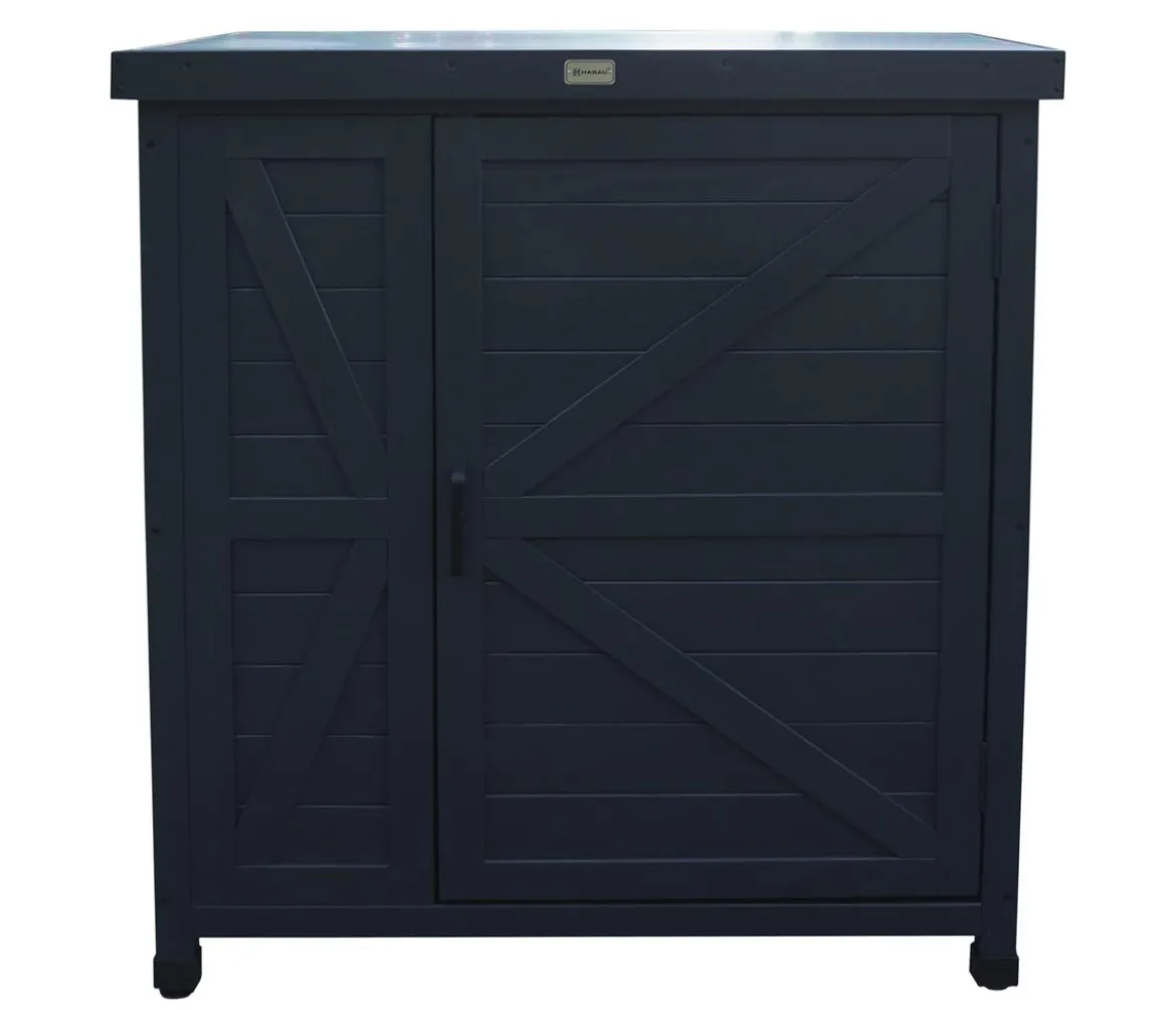 Habau Holz-Gartenschrank Logan, anthrazit, ca. B80/H91/T45 cm