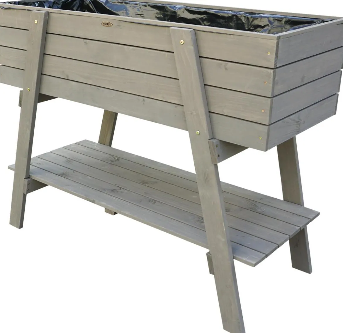 Habau Holz-Hochbeet Alina, hellgrau, ca. B115/H90/T45 cm