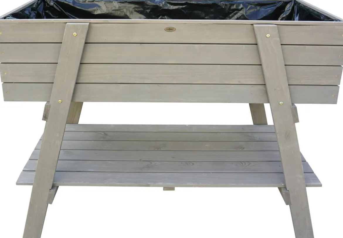Habau Holz-Hochbeet Alina, hellgrau, ca. B115/H90/T45 cm