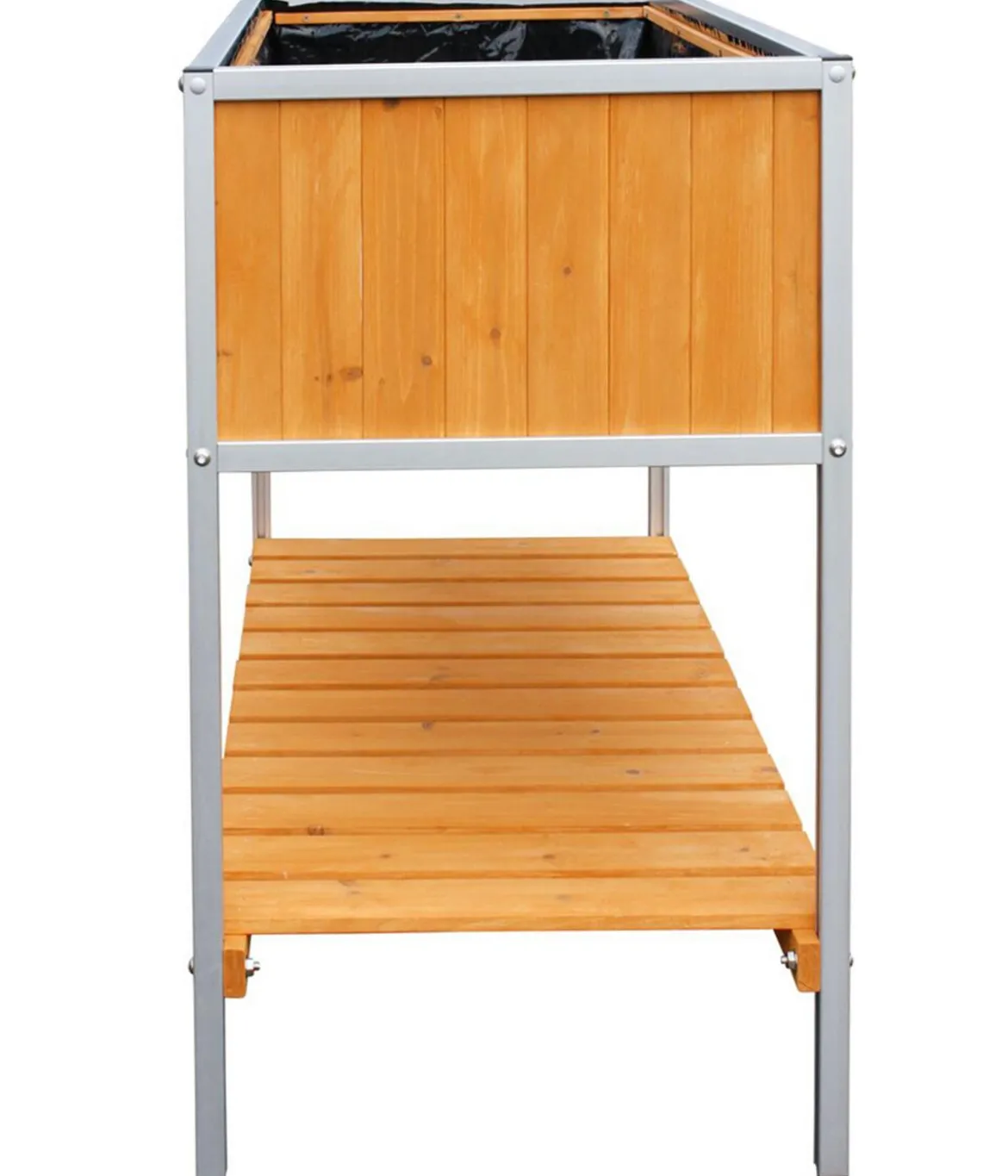 Habau Holz-Hochbeet mit Aluminiumrahmen, ca. B115/H89/T53,5 cm