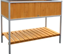 Habau Holz-Hochbeet mit Aluminiumrahmen, ca. B115/H89/T53,5 cm